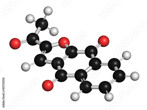 Napabucasin cancer drug molecule, illustration photo