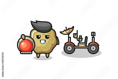 the cute loose stools as astronaut with a lunar rover