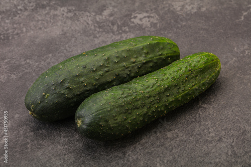 Ripe organic natural green cucumber