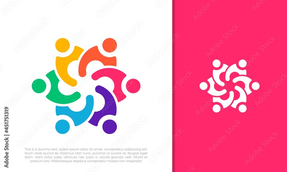 Fototapeta premium Global Community Logo Icon Elements Template. Community human Logo template vector. Community health care. Abstract Community logo. Social Networking logo designs.