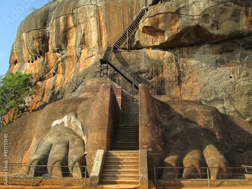 Lions Rock, Sigiriya (or Sinhagiri), an ancient rock fortress located in the northern Matale District near the town of Dambulla in the Central Province, Sri Lanka photo