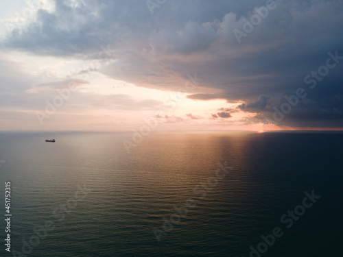 Batumi seaside view blue coast black beach Ureki