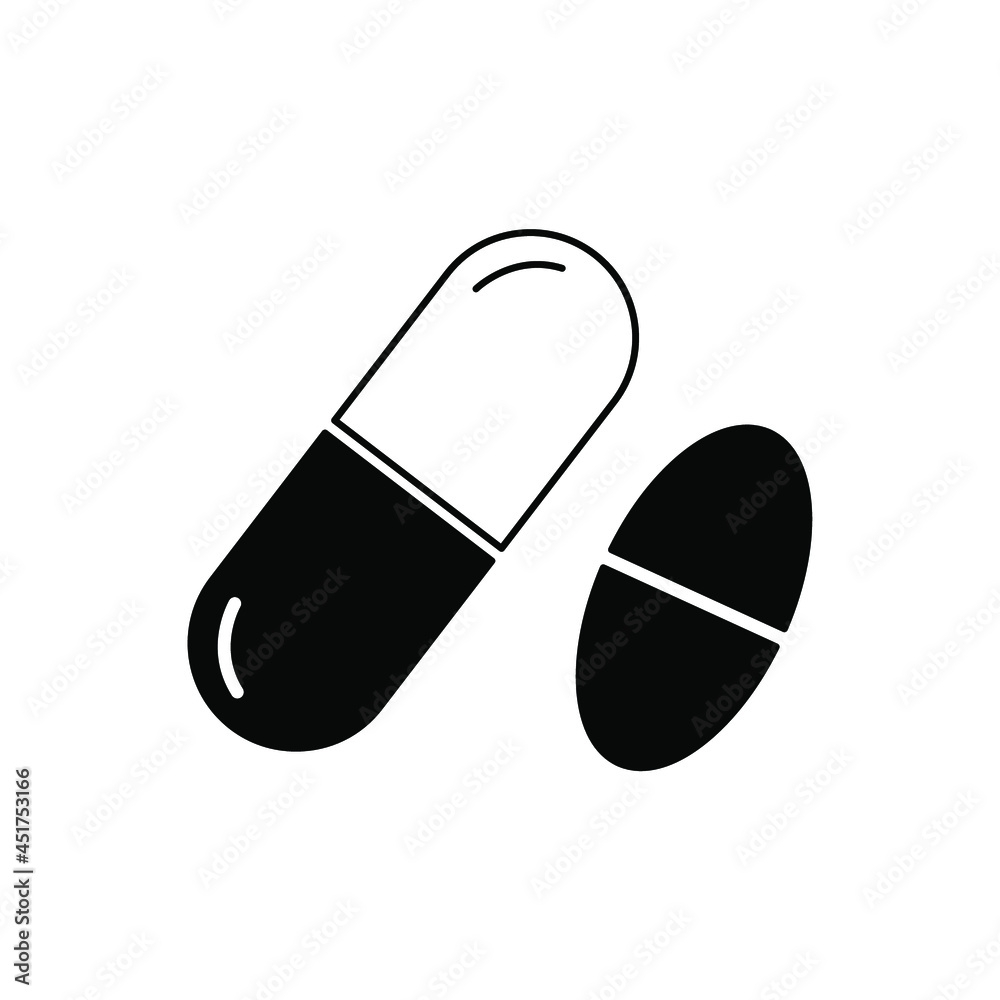 Pill and capsule icons symbol vector elements for infographic web Pill and capsule icons symbol vector elements for infographic web