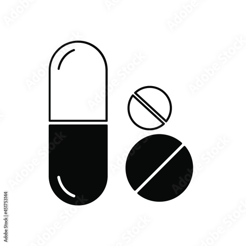 Pill and capsule icons symbol vector elements for infographic web