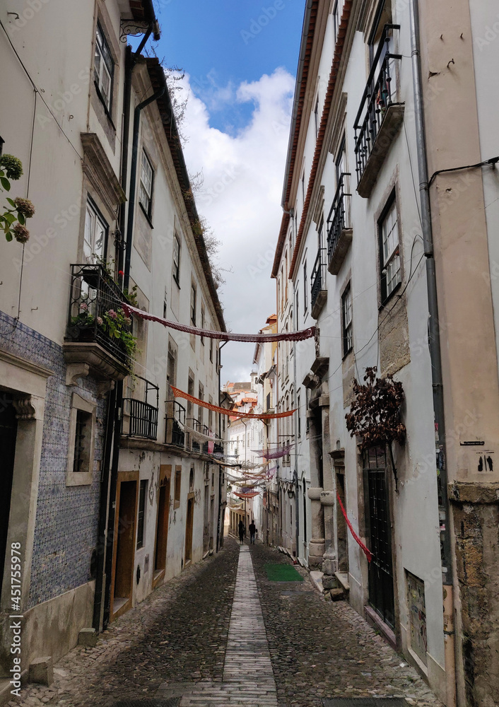 Obraz premium Coimbra, Portugal, street in old town