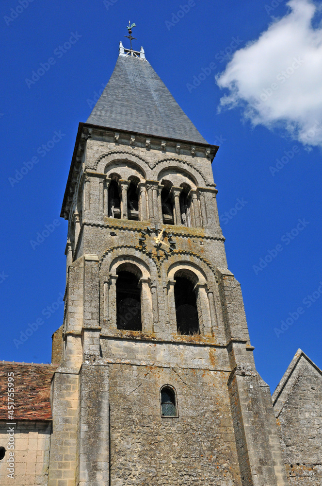 Morienval, France - april 3 2017 : the abbatial church