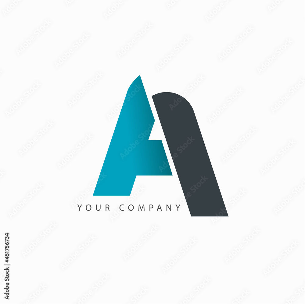 A I Initial Letter Isolated Logo Blue Black A I Initial Letter Isolated Logo Blue Black