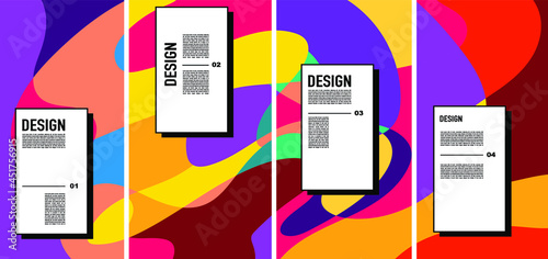 Design Vector Colorful For Banner Poster Magazine Social Media With Geometry and Curvy Pattern