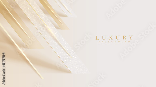 Diagonal golden lines, luxury 3d style background, vector illustration.