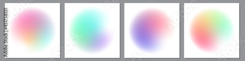 Set of modern gradient vector background in pastel colors