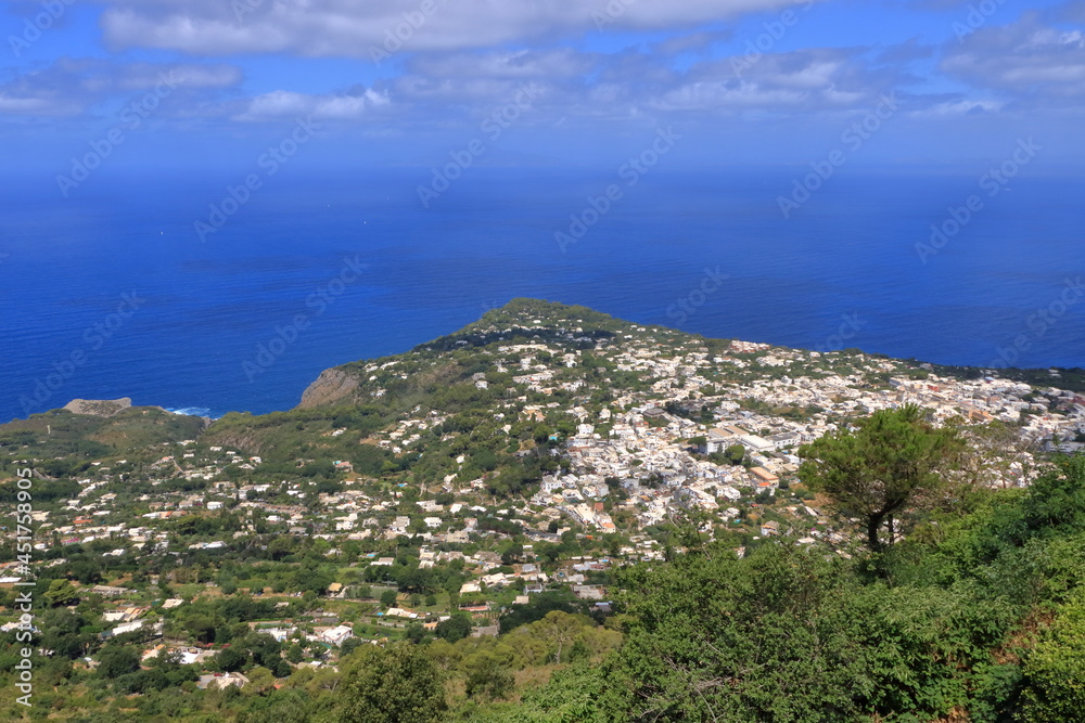View over anacapri town taken from chairlift