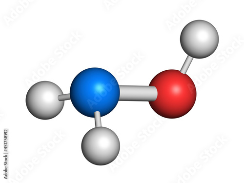 Hydroxylamine molecule, illustration photo