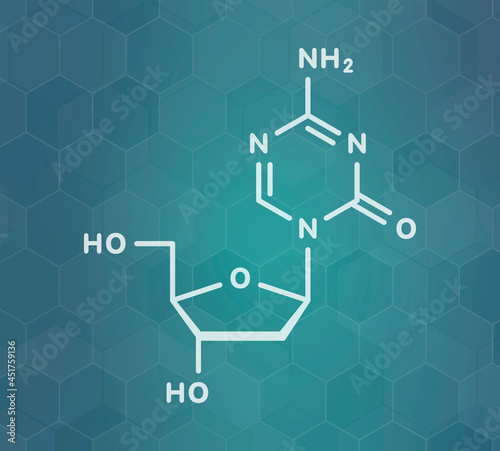 Decitabine drug molecule, illustration