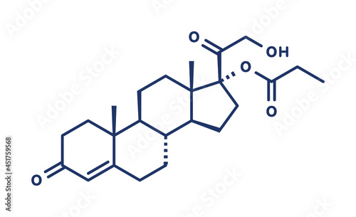 Clascoterone drug molecule, illustration photo