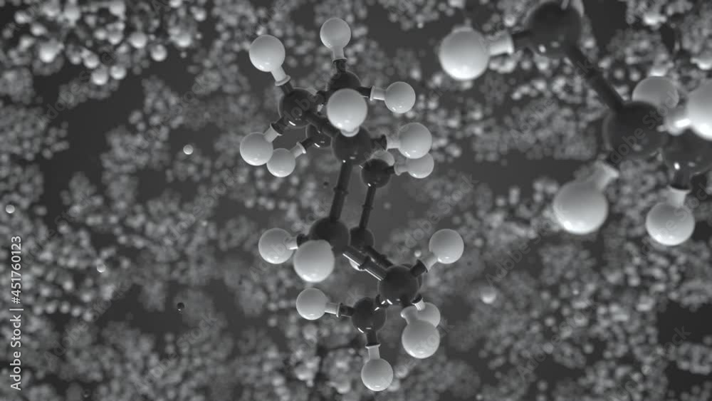 Molecule of cyclodecane, conceptual molecular model. Scientific looping 3d animation Molecule of cyclodecane, conceptual molecular model. Scientific looping 3d animation