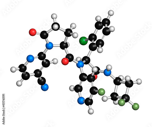 Ivosidenib cancer drug molecule, illustration photo