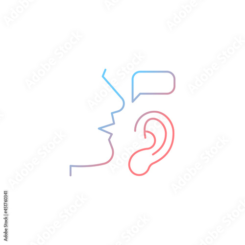 Quadro su tela Active listening gradient linear vector icon