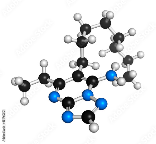 Ametoctradin fungicide molecule, illustration photo