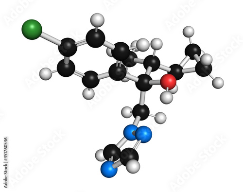 Cyproconazole fungicide molecule, illustration photo