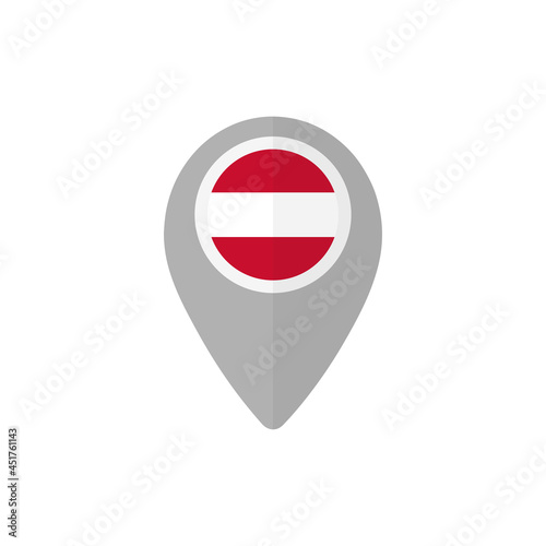 Map pin with the flag of Austria. Free Download Map pin with the flag of Austria. - GFXLoad