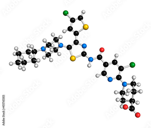 Avatrombopag thrombocytopenia drug molecule, illustration photo