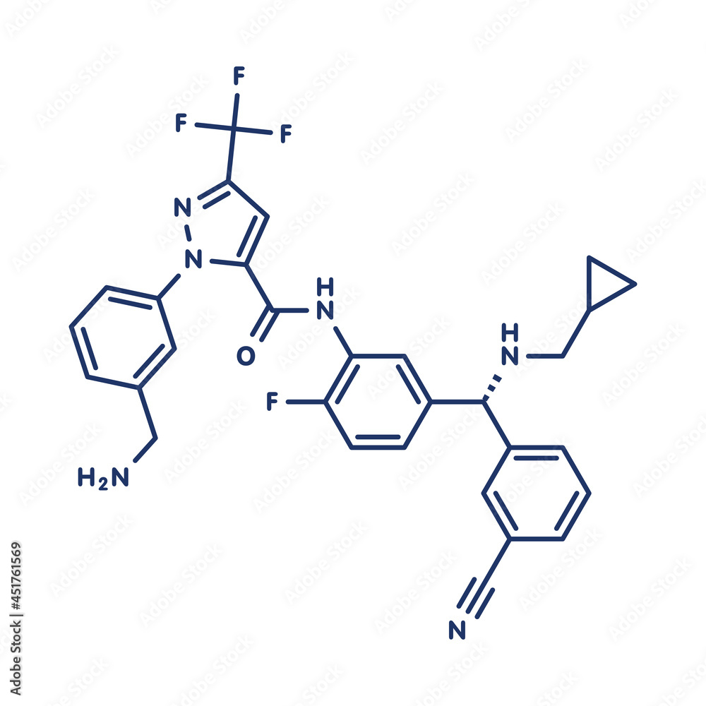 Berotralstat angioedema drug molecule, illustration Berotralstat angioedema drug molecule, illustration
