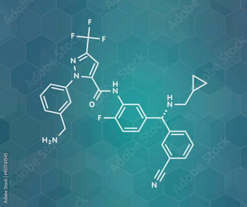 Berotralstat angioedema drug molecule, illustration photo
