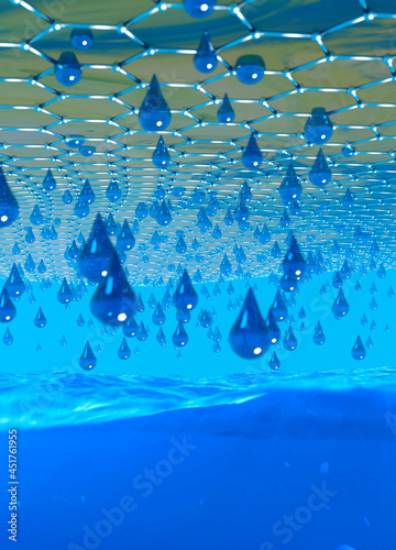 Graphene water filter, conceptual illustration photo