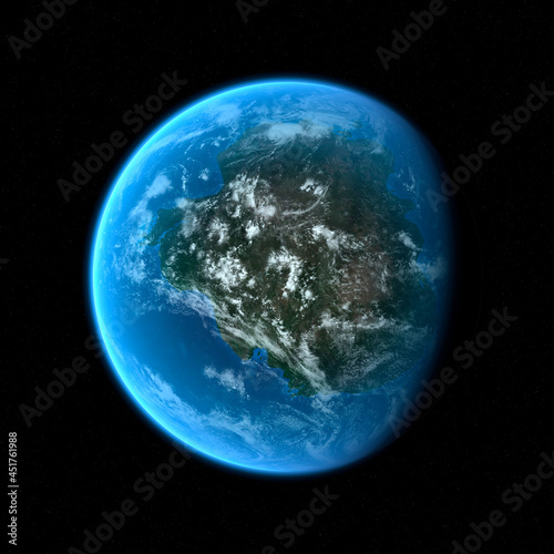 Supercontinent Gondwana, illustration photo