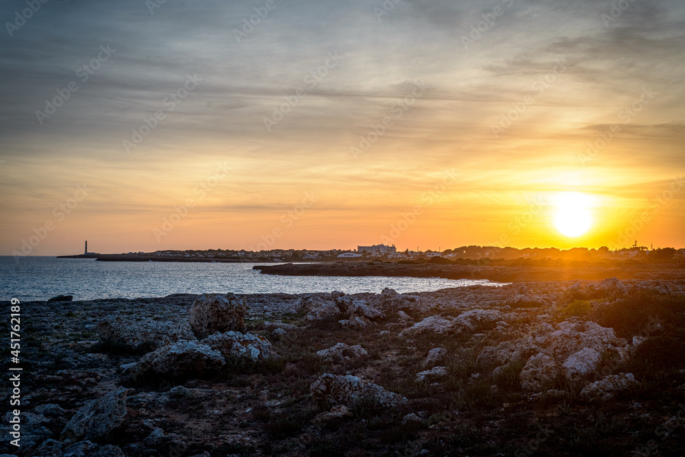 Artrutx Cape in Minorca, Balearic Islands, Spain.