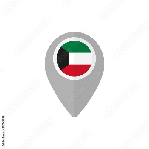 Free Download Map pin with the flag of Kuwait. - GFXLoad
