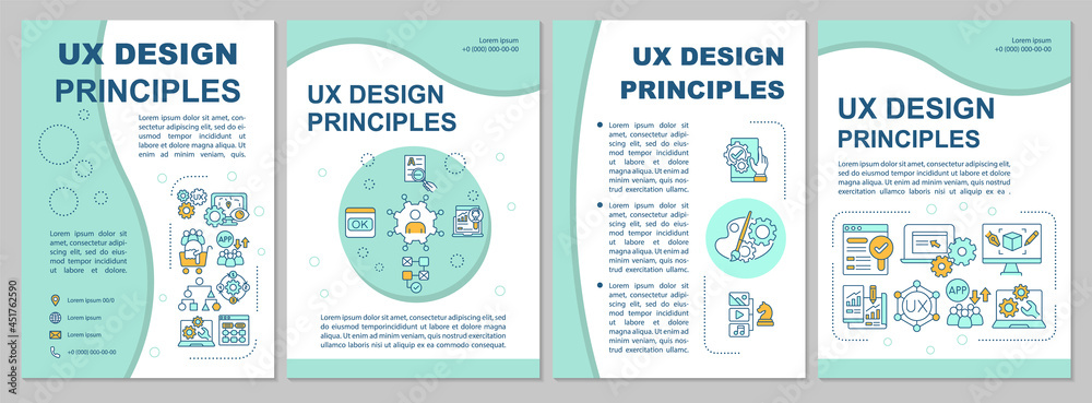 UX design principles brochure template. Visually aesthetic UI. Flyer ...