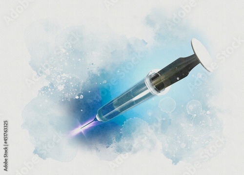 Medical syringe, illustration