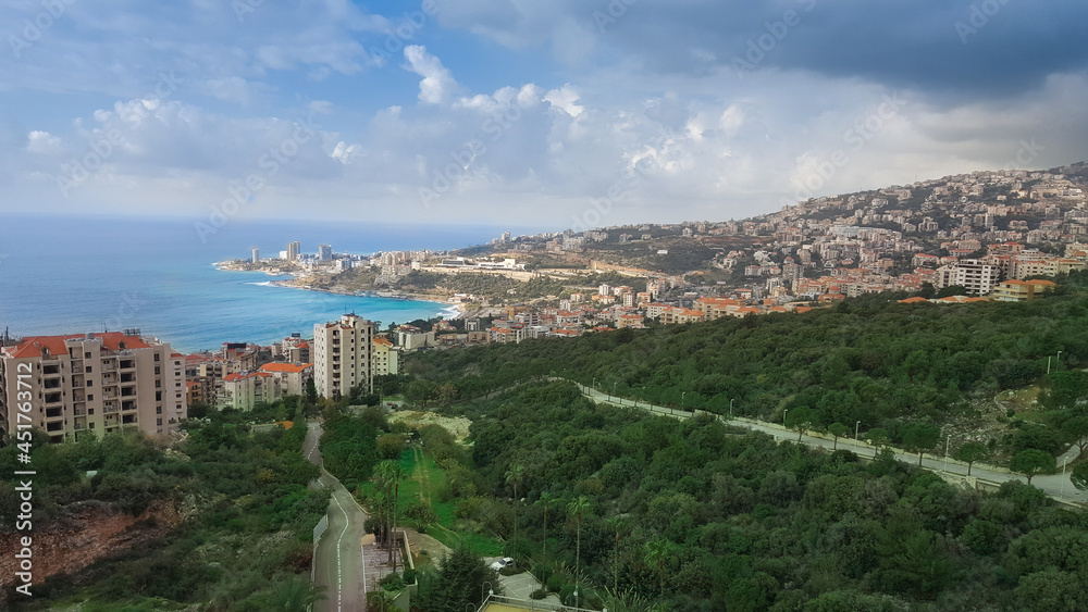 Beautiful sky with sea in Lebanon