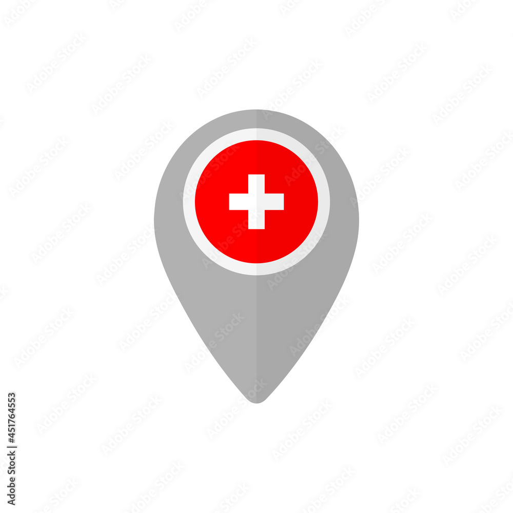 Map pin with the flag of Switzerland. Map pin with the flag of Switzerland.