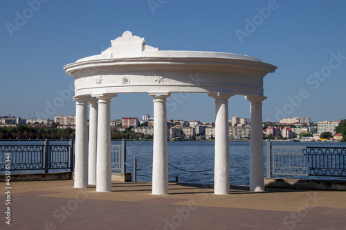 Ternopil pond embankment in August photo