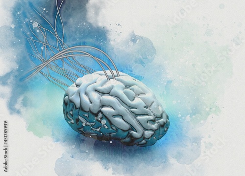 Neuromorphic engineering, conceptual illustration photo