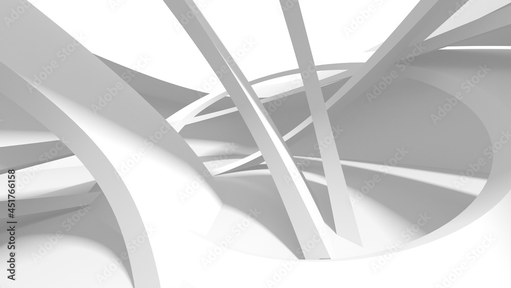 Fototapeta premium Illuminated corridor interior design. Empty Room Interior Background