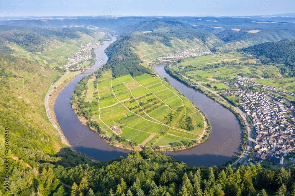 Moselle loop Calmont Mosel river landscape nature in Bremm Germany
