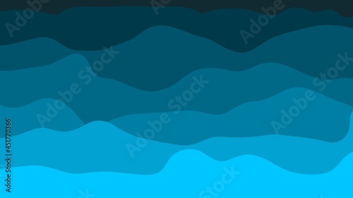 Blue Lines Waves Background Sea Water Concept, 3D Illustration