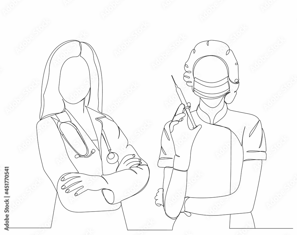continuous line drawing of doctor portrait sketch, vector continuous line drawing of doctor portrait sketch, vector