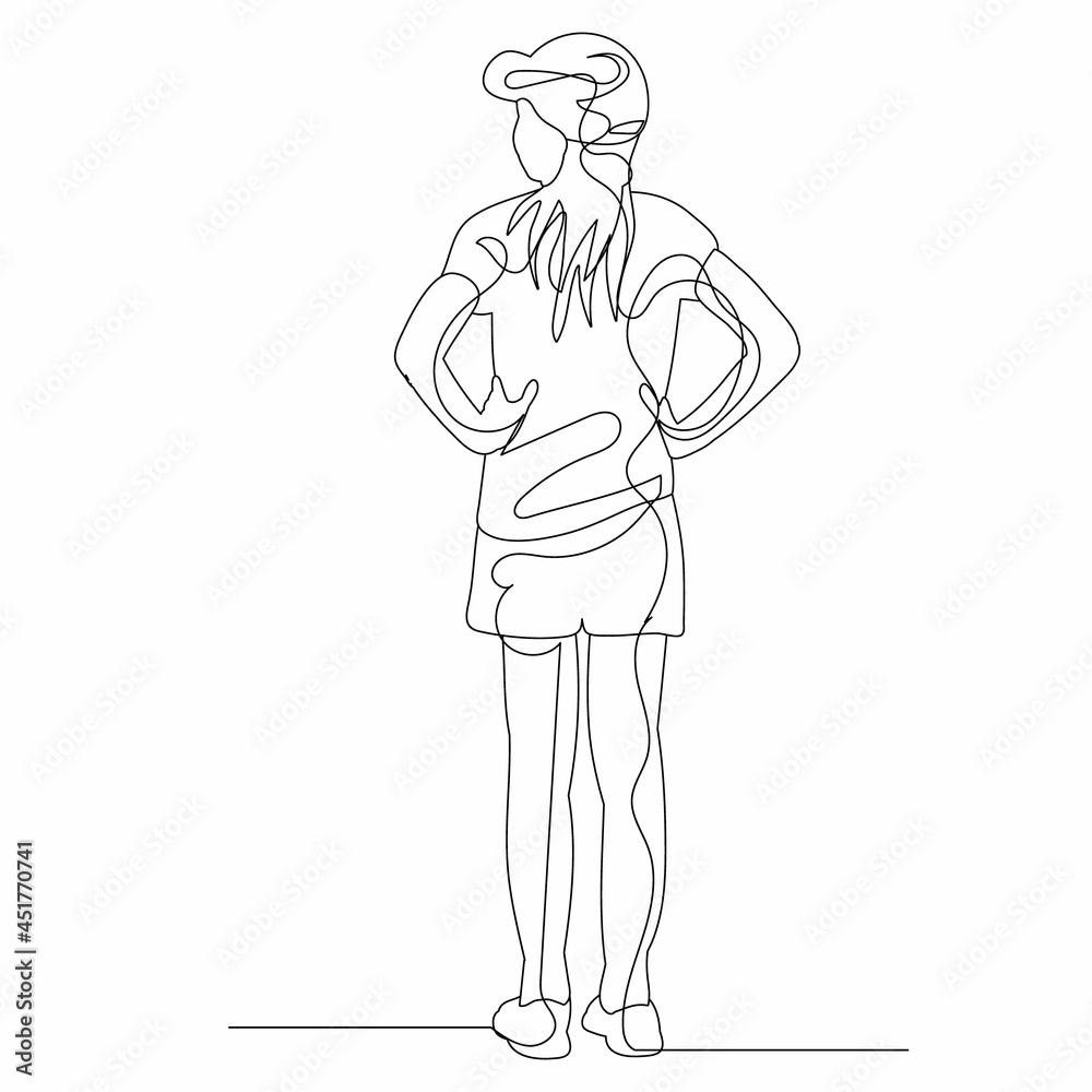 continuous line drawing child sketch, vector