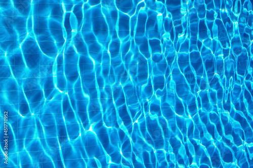 Ripple blue water in swimming pool