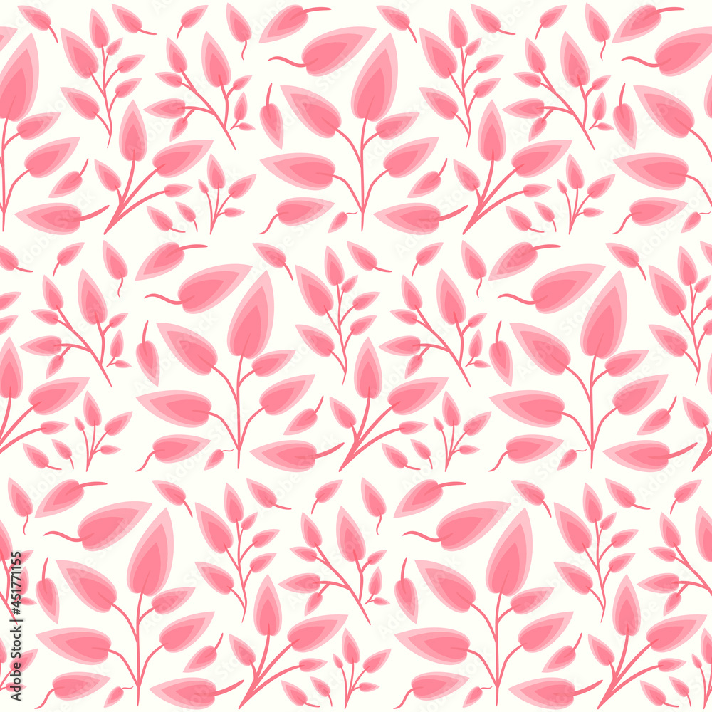 Abstract Floral Seamless Pattern With Leaves Abstract Floral Seamless Pattern With Leaves