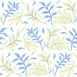 Abstract Floral Seamless Pattern With Leaves
