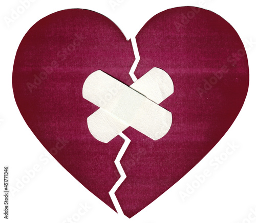 Wallpaper Mural A crack in the heart taped over with a band-aid, a symbol of reconnected hearts Torontodigital.ca