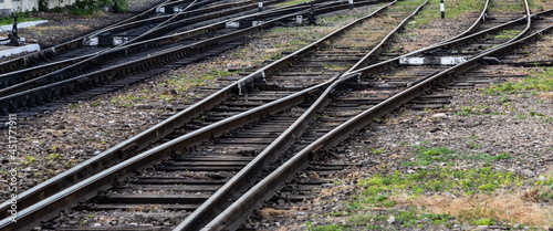 Railway tracks in front of the train station