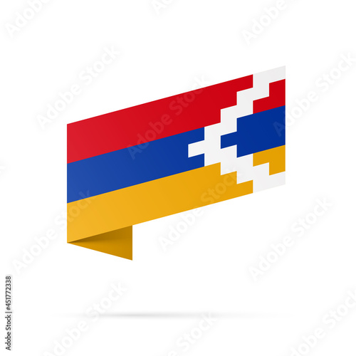 Free Download Nagorno-Karabakh flag state symbol isolated on background national banner. Greeting card National Independence Day Republic of Artsakh Nagorno-Karabakh. Illustration banner with realistic state flag. - GFXLoad