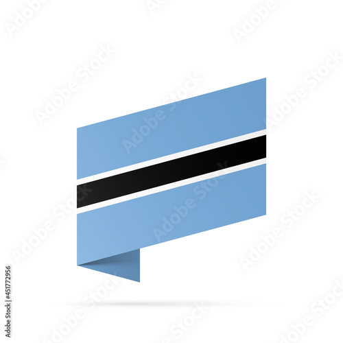 Botswana flag state symbol isolated on background national banner. Greeting card National Independence Day of the Republic of Botswana. Illustration banner with realistic state flag.