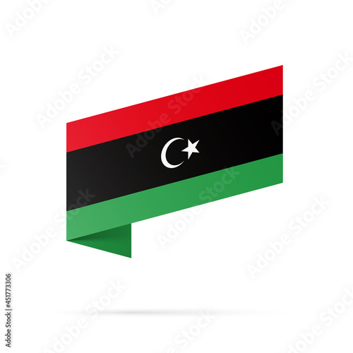 Free Download Libya flag state symbol isolated on background national banner. Greeting card National Independence Day of the State of Libya. Illustration banner with realistic state flag. - GFXLoad